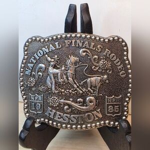 VTG Hesston National Finals Rodeo 1985 Belt Buckle Third Edition Anniv Series